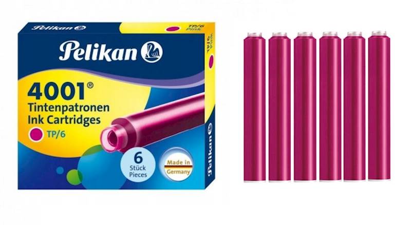 Naboje Pelikan krótkie różowe TP/6szt.