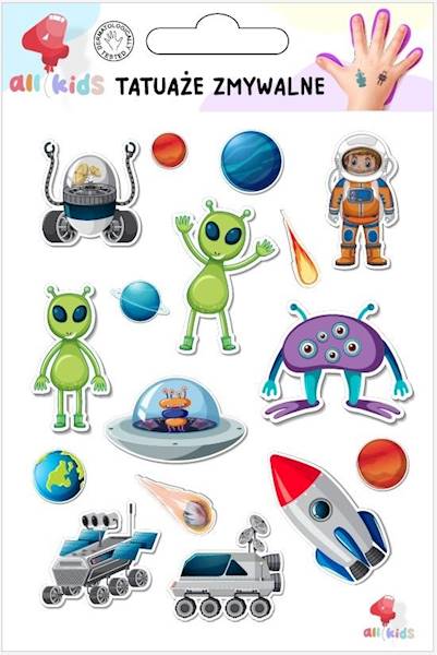 Tatuaże zmywalne dla dzieci All kids Kosmos