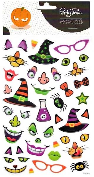 Naklejki halloweenowe wypukłe Party Time Akcesoria