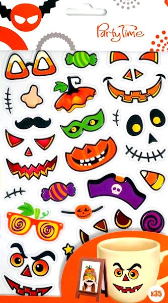 Naklejki halloweenowe wypukłe Party Time Miny