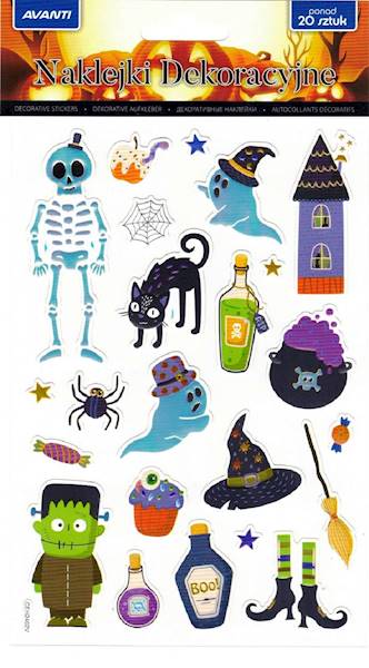 Naklejki dekoracyjne Halloween Avanti Kościotrup