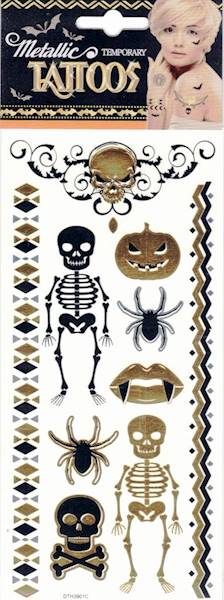 Tatuaże metaliczne halloweenowe Kościotrup Czaszki