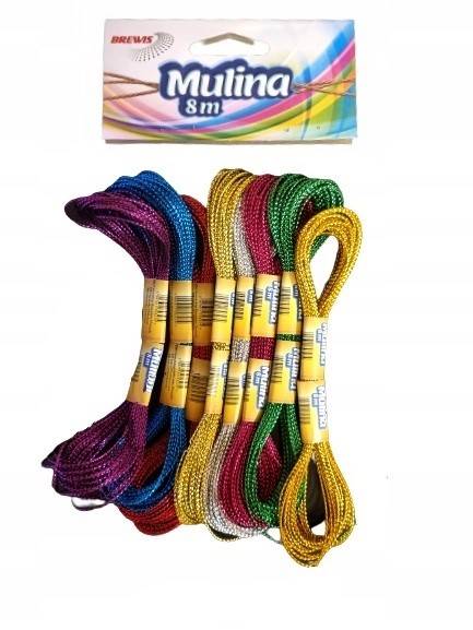 Mulina Brewis metalizowana 8 sztuk po 8 metrów 