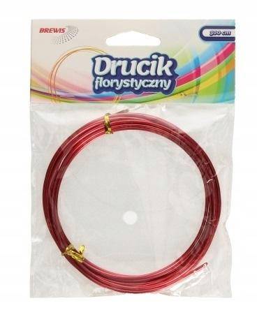Drucik florystyczny Brewis 3mx2mm Czerwony