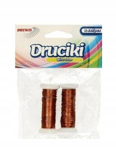 Druciki florystyczne Brewis 20m 2szt. Miedziane