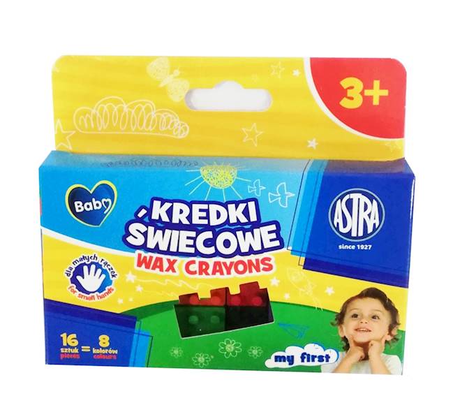 Kredki świecowe 16 kolorów w kształcie klocków