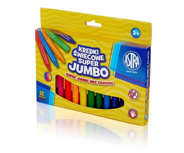 Kredki świecowe 12 kolorów Super Jumbo ASTRA