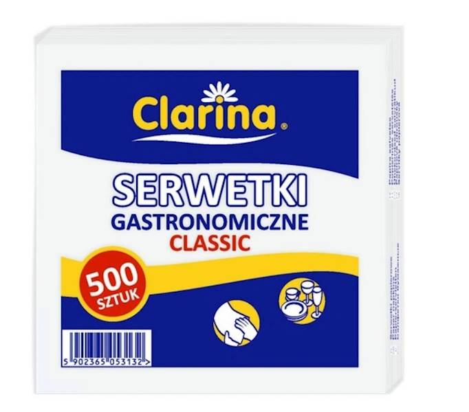 Serwetki gastronomiczne 15x15 białe Clarina 500szt