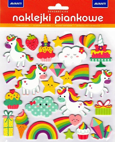 Naklejki dekoracyjne piankowe AVANTI. Tęcza