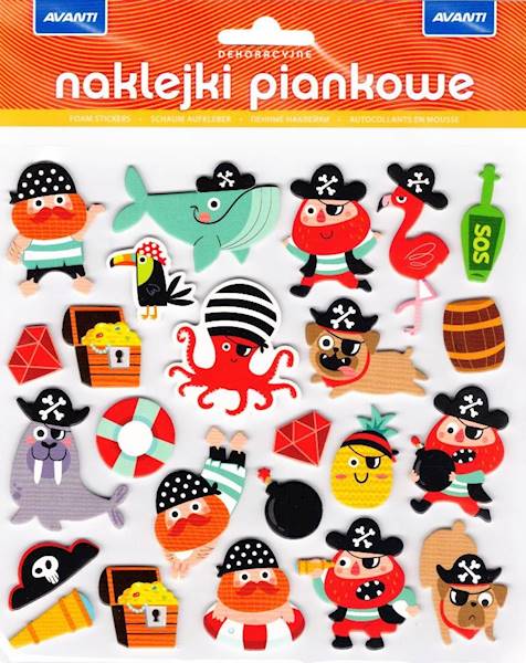 Naklejki dekoracyjne piankowe AVANTI. Piraci