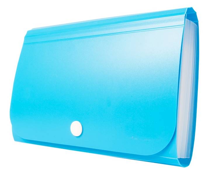 Mini organizer harmonijkowy PP na zatrzask niebies