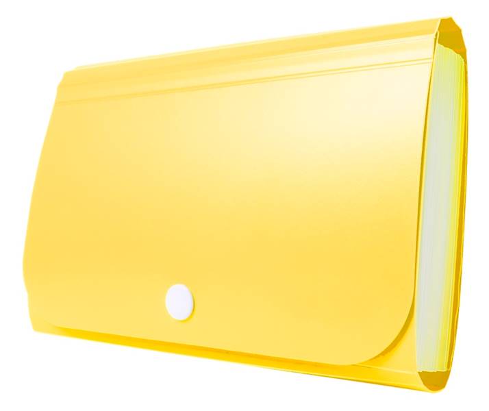 Mini organizer harmonijkowy PP na zatrzask żółty