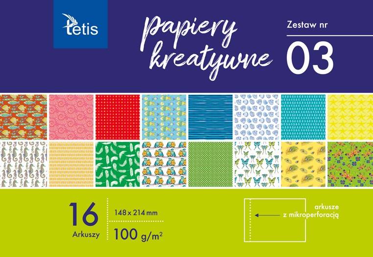 Papiery kreatywne A5/16K Tetis zestaw 03