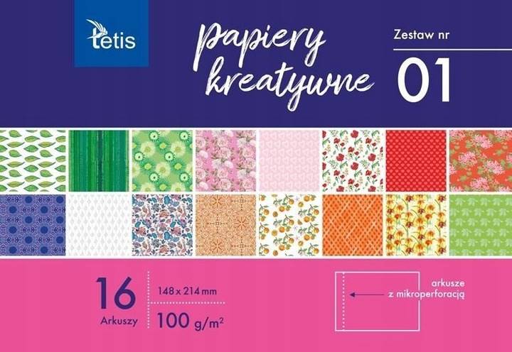 Papiery kreatywne A5/16K Tetis zestaw 01