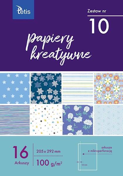 Papiery kreatywne A4/16K Tetis zestaw 10