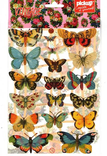 Arkusz Vintage 16,5x23,5cm Motyle 18szt.