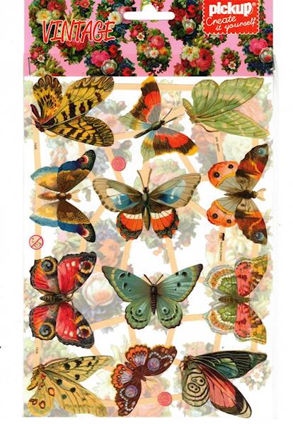 Arkusz Vintage 16,5x23,5cm Motyle 12szt.