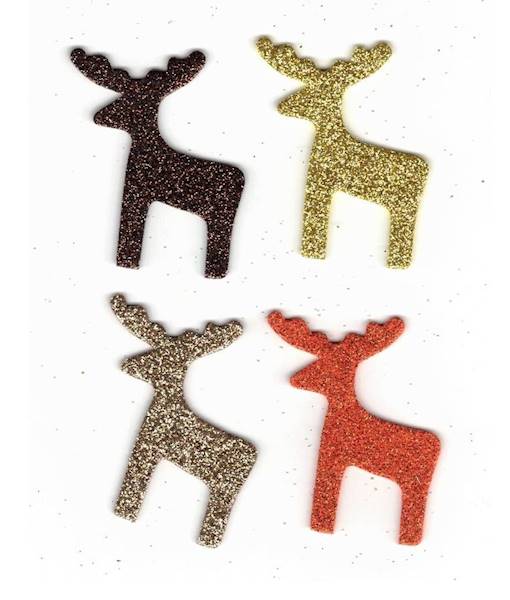 Piankowe Renifery brokatowe 5,5cm mix 30szt.