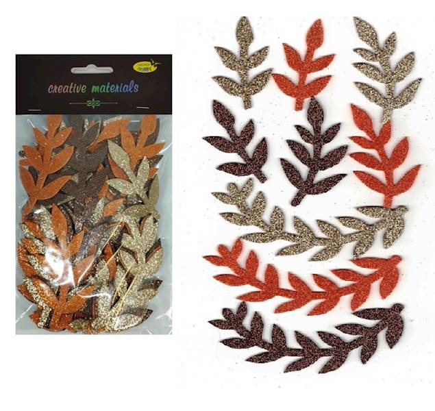 Piankowe Gałązki brokatowe 7-15cm mix 36szt. brąz