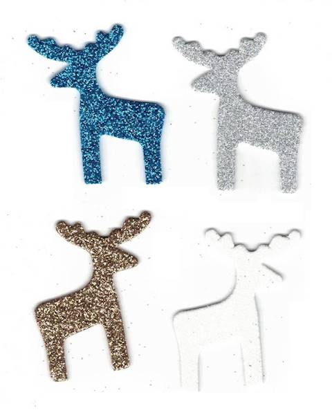 Piankowe Renifery brokatowe 5,5cm mix 30szt.