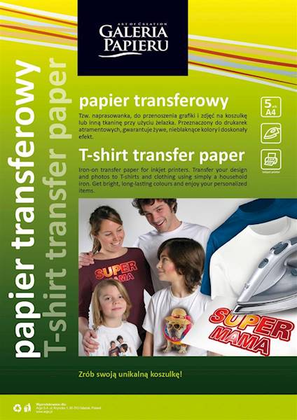 Papier transferowy do tkanin jasnych GP A4 5 ark.