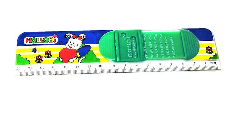 linijka 17cm z tabliczką mnożenia SDM zielono-nieb