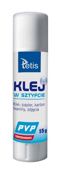 Klej w sztyfcie 15g Tetis przeźroczysty