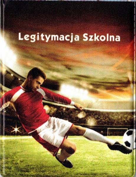 Okładka na legitymację szkolną. Piłkarz z piłką