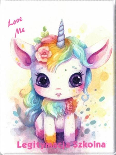 Okładka na legitymację szkolną. Cute Unicorn Sheep