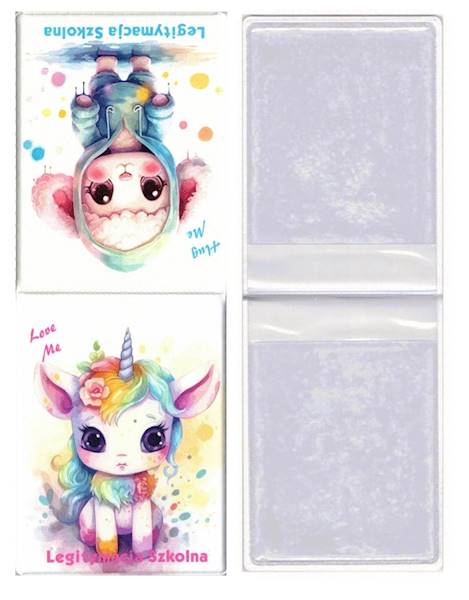 Okładka na legitymację szkolną. Cute Unicorn Sheep