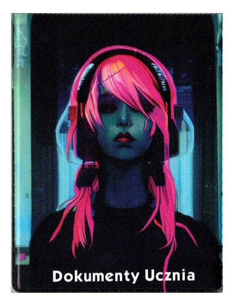 Okładka na legitymację szkolną. Cyberpunk Girl