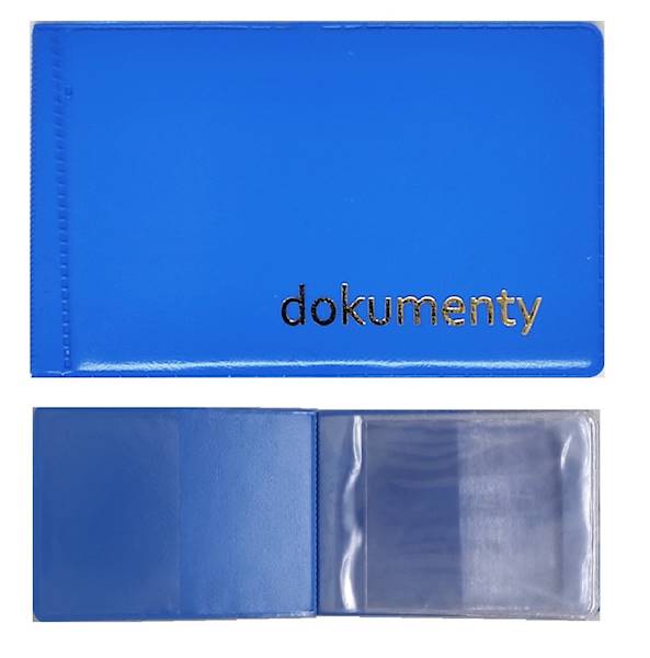 Okładka na dokumenty DUO PVC niebieska