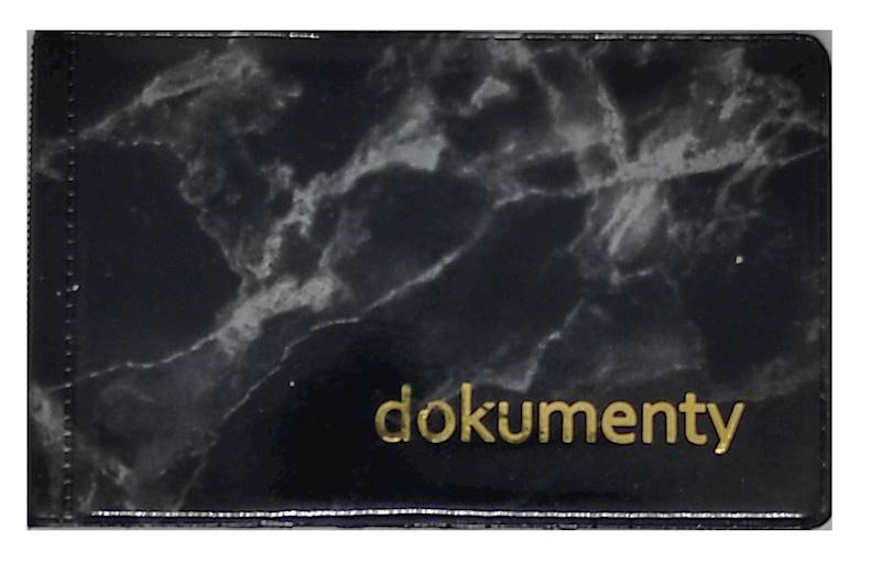 Okładka na dokumenty Duo Extra marmurek czarny