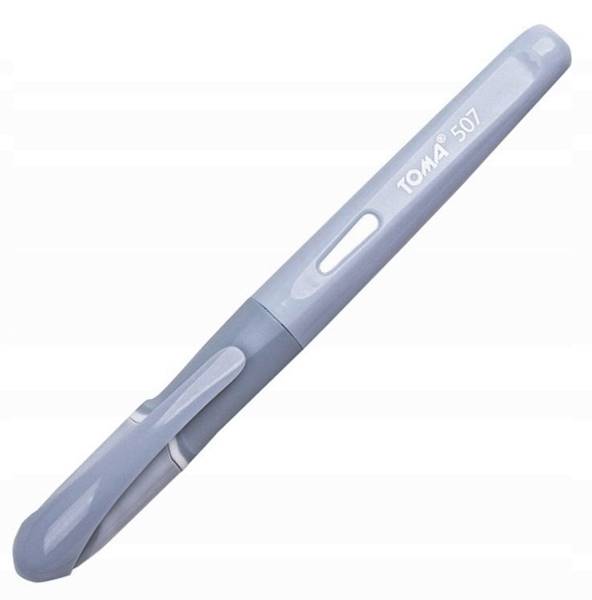 Pióro szkolne wieczne TOMA Rubber Grip Pastel Szar