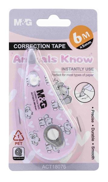 Korektor w taśmie M&G  5mm*6m Animals Know R