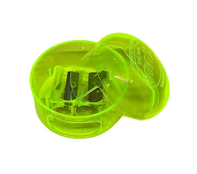 Temperówka KUM z pojem. plastik podwójna Fluo żółt