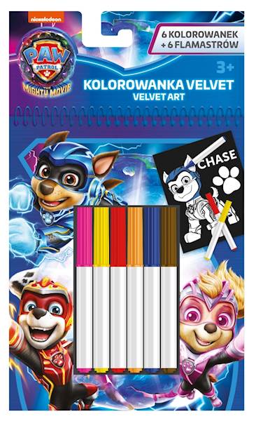 Zestaw aksamitnych kolorowanek z flamastrami 12 el