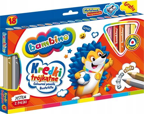 Kredki bambino 18 kol. Majewski  w drewnie T Jeżyk