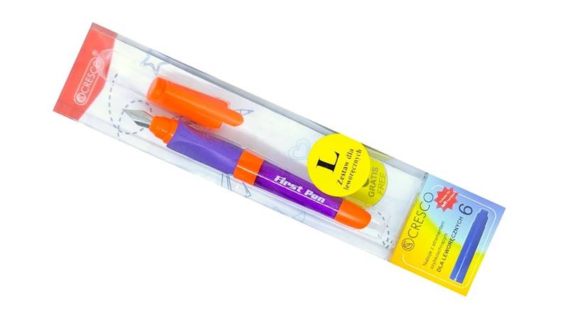Pióro wieczne First Pen + 6 naboi L pomara-fiolet