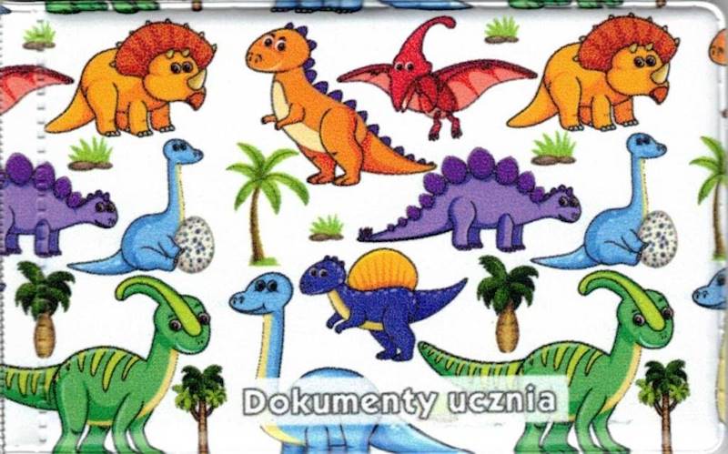 Okładka na Dokumenty Ucznia Dinozaury
