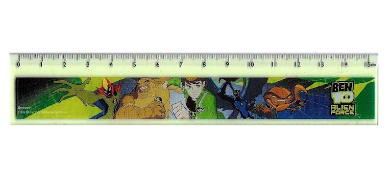 linijka 15cm płaska Beniamin Ben10 zielona