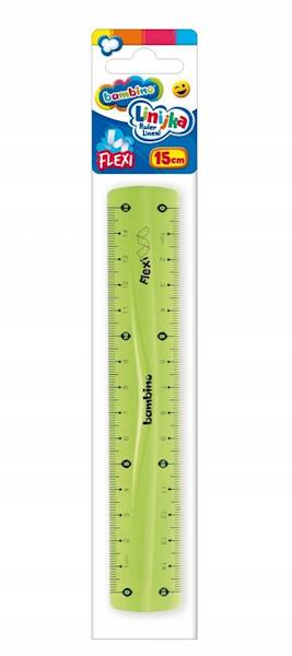 linijka 15cm Bambino Giętka Flex zielona