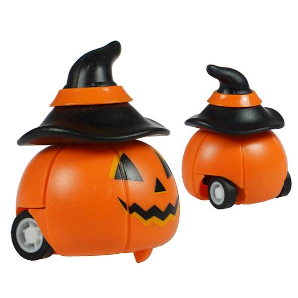 Halloweenowa jeżdżąca figurka Dynia kapelusz czarn