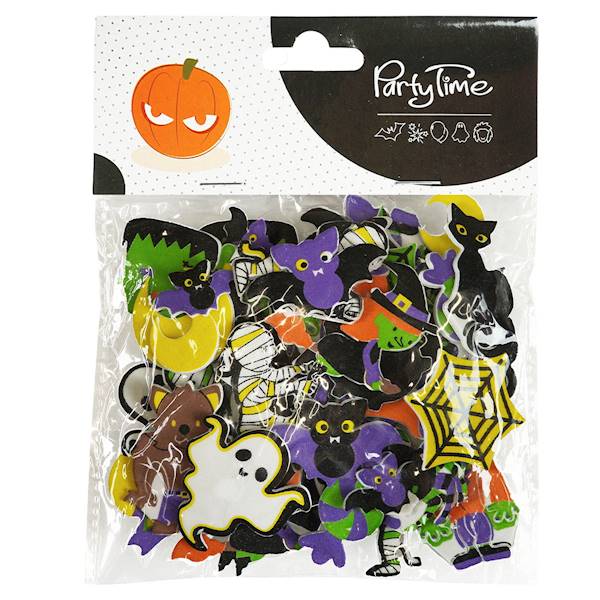 Naklejki piankowe z halloweenowym nadrukiem 45szt