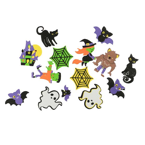 Naklejki piankowe z halloweenowym nadrukiem 45szt