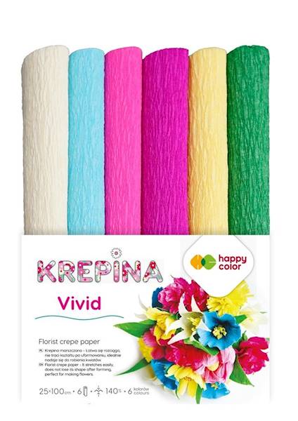Krepina marszczona 25x100cm Vivid 6 kolorów