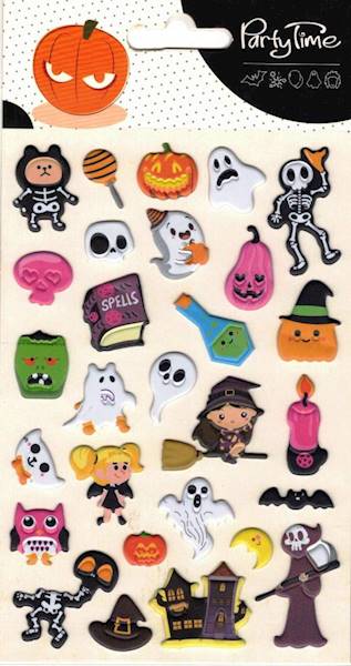 Piankowe naklejki halloweenowe wzór Kostucha