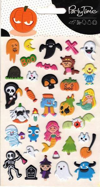 Piankowe naklejki halloweenowe wzór Stworek niebie