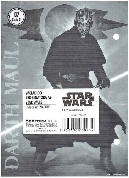 wkład do segregatora A6 Derform Star Wars 07-01