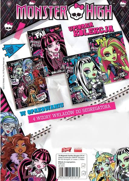 wkład do seg. A5 Majewski Monster High wzór 5